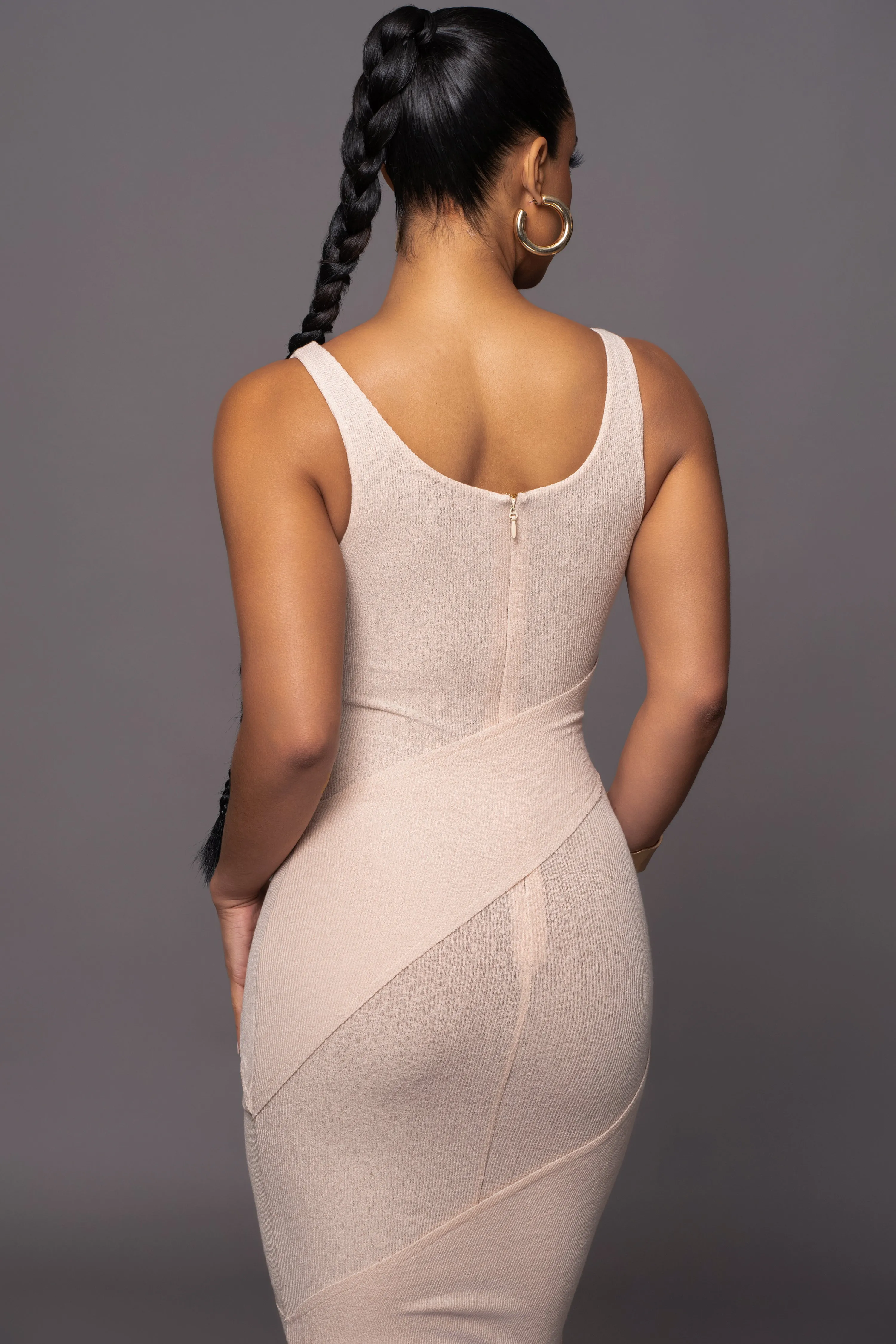 Tan Shift Of Feelings Midi Dress