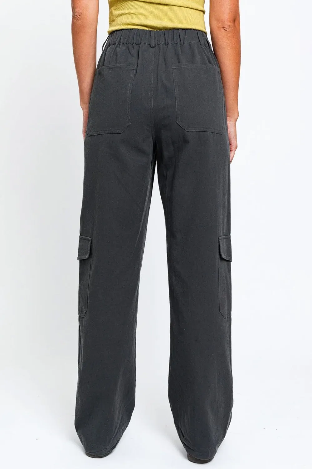 Tasha Apparel High Waisted Wide Leg Cargo Pants with Pockets [click for additional options]