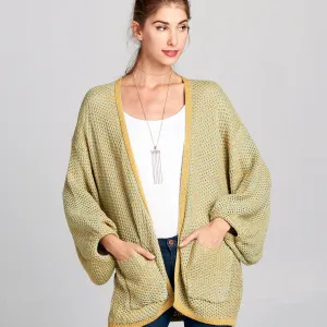 Waffle Knit Slouchy Cardigan