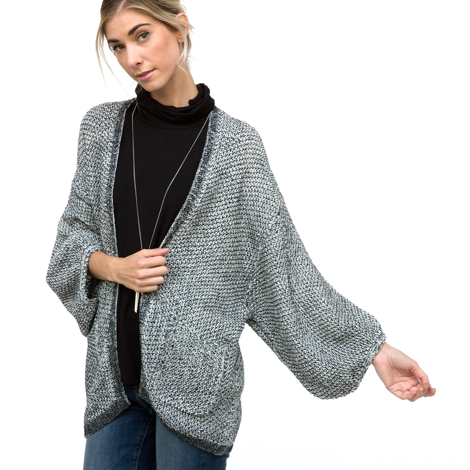 Waffle Knit Slouchy Cardigan