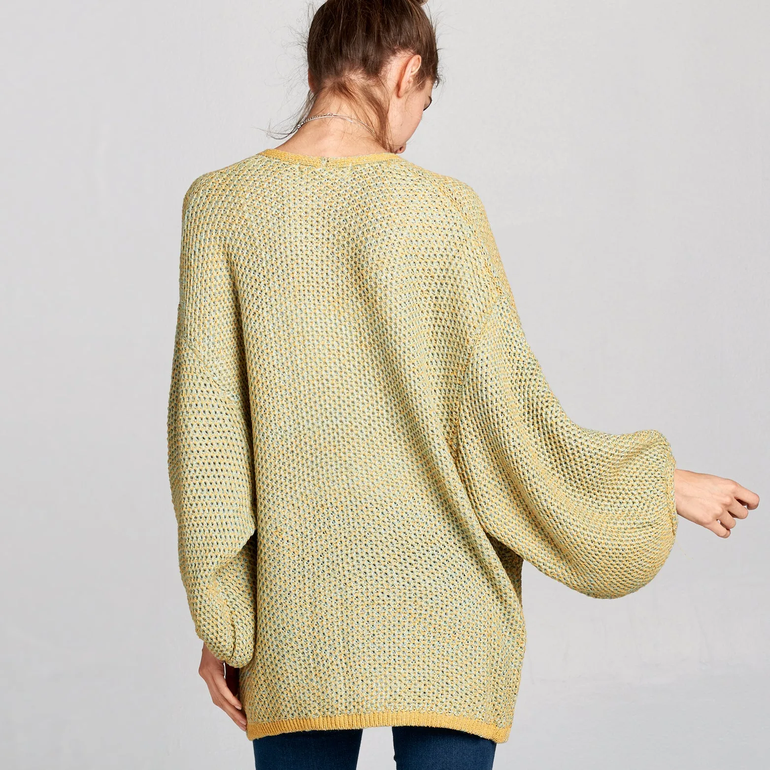 Waffle Knit Slouchy Cardigan