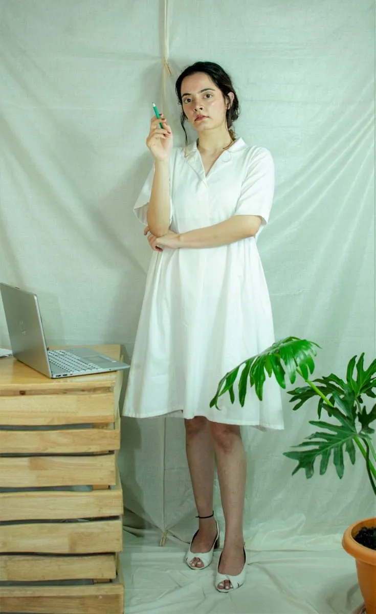 White short formal dress
