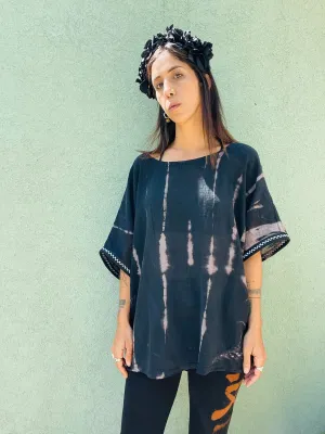 Yasmin Linen Shirt - white embroidery